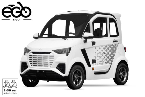 E-GO! eK4 4kW Elektroauto EEC 45km/h Blei-Gel 60V 60AH-Silber-Grau