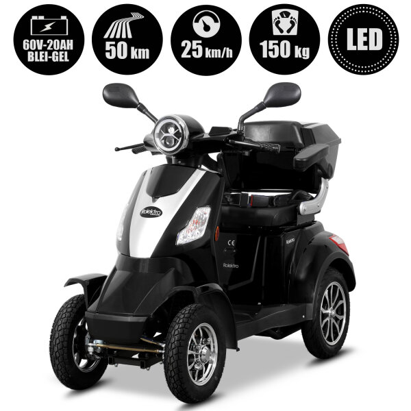 "E-Quad 25" V.2 60Volt 20AH Blei-Gel, Schwarz