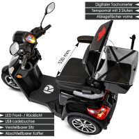 E-Trike 25 V.2 Blei-Gel, 25 km/h EEC Schwarz