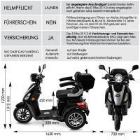 E-Trike 25 V.2 Blei-Gel, 25 km/h EEC Schwarz