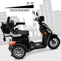 E-Trike 25 V.2 Blei-Gel, 25 km/h EEC Schwarz